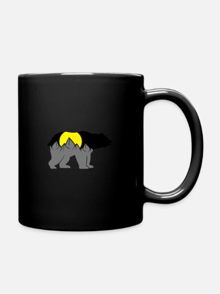 bär berge - Tasse einfarbig - Schwarz