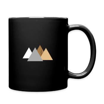 Bergpanorama, Bergkette, Berge - Tasse einfarbig - Schwarz - Rechts