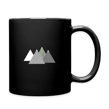 Bergpanorama, Bergwelten, Schneeberge, Berge - Tasse einfarbig - Schwarz - Rechts