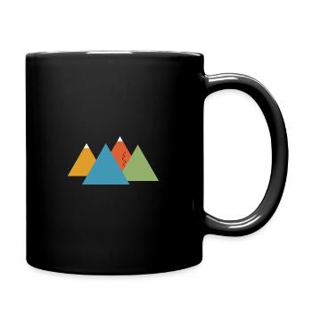 Bergpanorama, Bergwelten, Schneeberge - Tasse einfarbig - Schwarz - Rechts