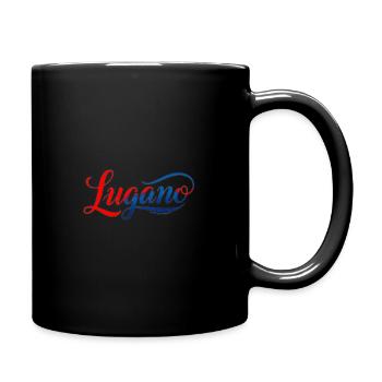 Lugano Schriftzug in Retro-Stil - Tasse einfarbig - Schwarz - Rechts