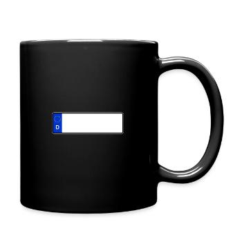Plaque d'immatriculation vierge courte - Mug uni - noir - Droite