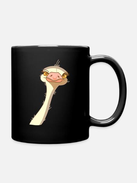 Oiseau Autruche Drôle (b) - Mug uni - noir