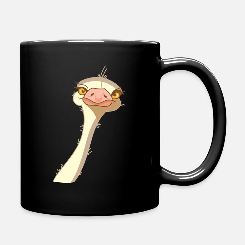 Oiseau Autruche Drôle (b) - Mug uni - noir