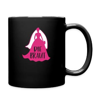 Braut Katze Team Braut Junggesellinnenabschied JGA - Tasse einfarbig - Schwarz - Rechts