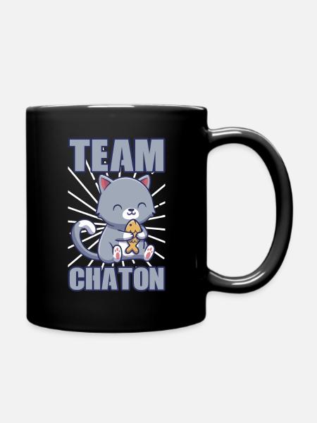 Team chaton | cadeau pour propriétaire de chat - Mug uni - noir