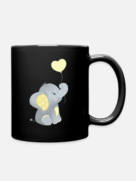Baby Elefant Lustig Süss T-shirt Geschenkidee - Tasse einfarbig - Schwarz