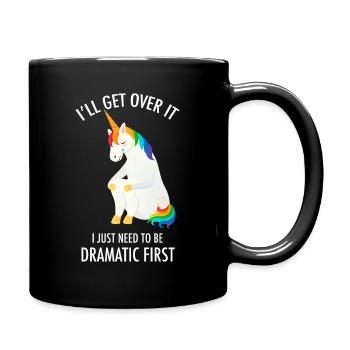 I'll Get Over It - Dramatic Unicorn Tears Cry - Full Colour Mug - black - Right