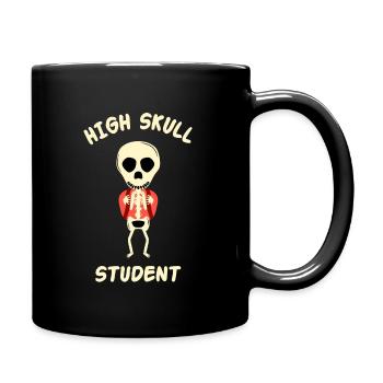 Élève haut crâne, squelette école jeu de mots - Mug uni - noir - Droite