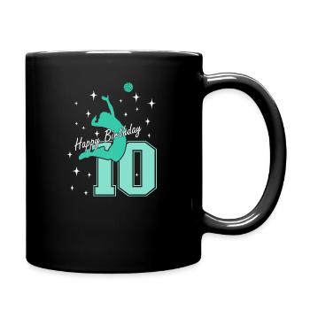 10. Geburtstag Volleyball Volleyballspielerin - Tasse einfarbig - Schwarz - Rechts