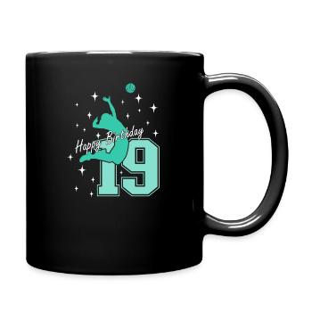 19. Geburtstag Volleyball Volleyballspielerin - Tasse einfarbig - Schwarz - Rechts