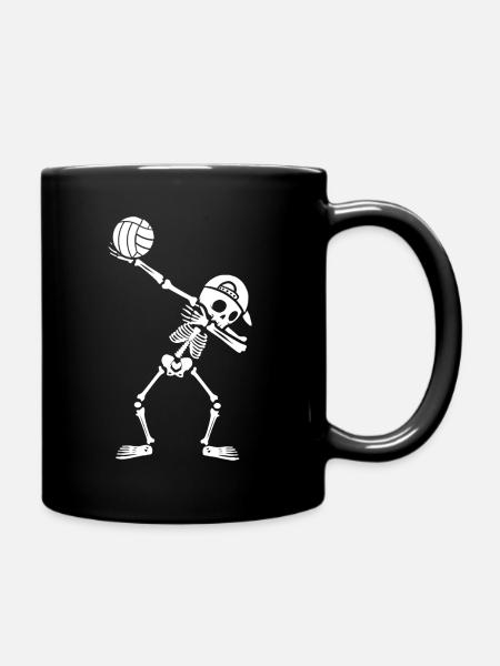 Joueur de volleyball Dabbing Skeleton Garçons Volleyball - Mug uni - noir