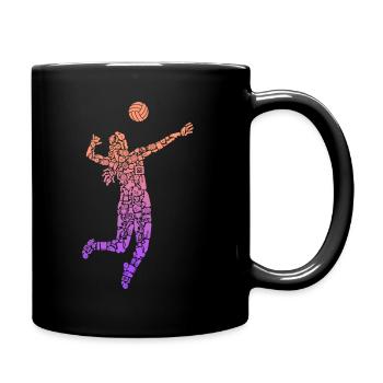 Volleyball Symbole Frauen Mädchen Volleyballerin - Tasse einfarbig - Schwarz - Rechts