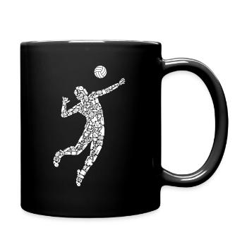 Volleyball Symbole Kids Jungen Volleyballer - Tasse einfarbig - Schwarz - Rechts