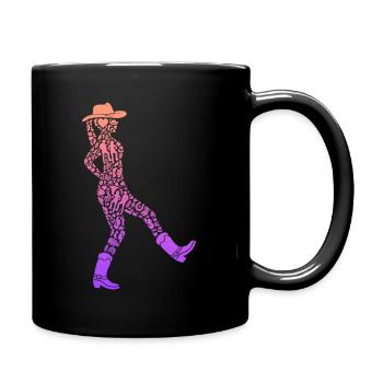 Line Dance Cowgirls Girls Line Dance Ladies - Full Colour Mug - black - Right
