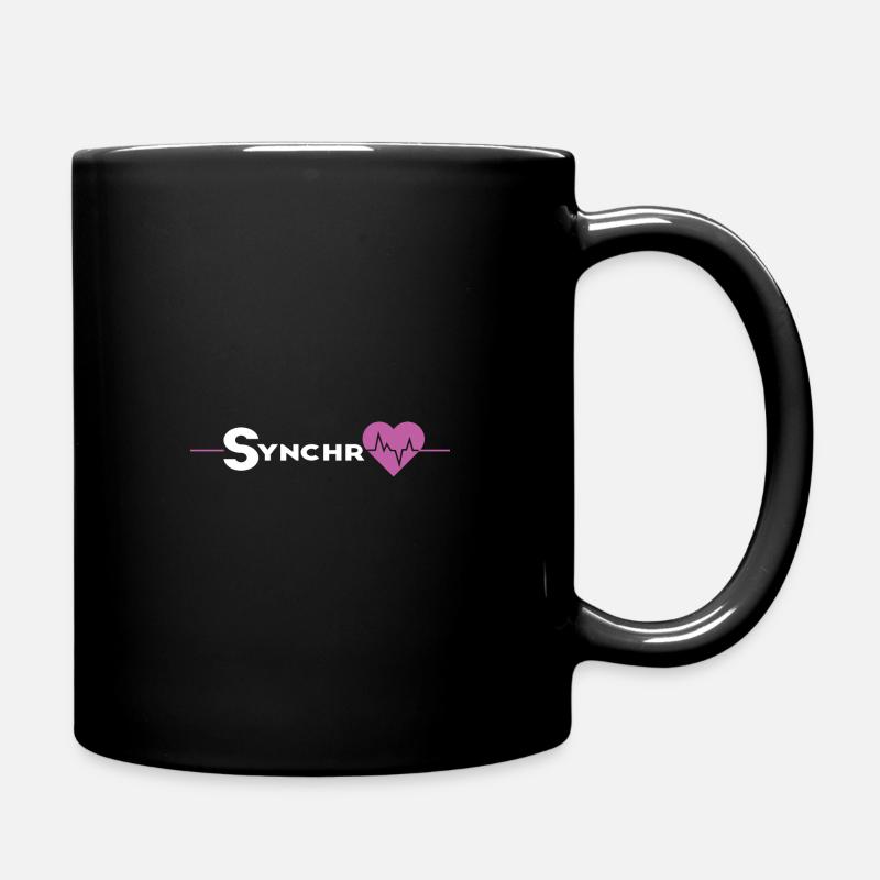synchro coeur blanc - Mug uni - noir