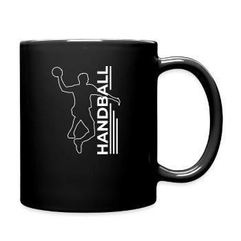 Handball Spieler Geschenk Handballer Sprung Wurf - Tasse einfarbig - Schwarz - Rechts