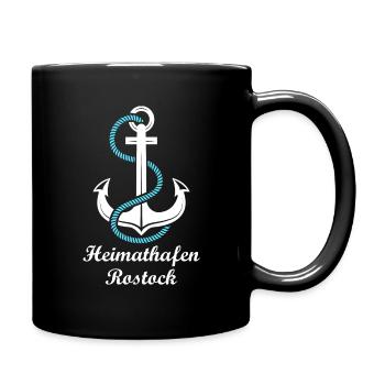 Rostock weiß Heimathafen Norddeutsch Ostsee - Tasse einfarbig - Schwarz - Rechts