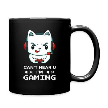 Gaming Katze Gamer Nerd Geschenkidee - Tasse einfarbig - Schwarz - Rechts