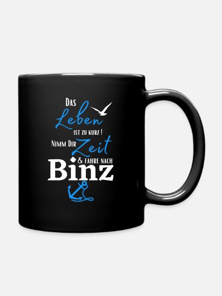 Binz - Das Leben ist zu kurz.../Ostseebad Binz - Tasse einfarbig - Schwarz