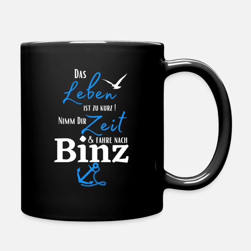 Binz - Das Leben ist zu kurz.../Ostseebad Binz - Tasse einfarbig - Schwarz