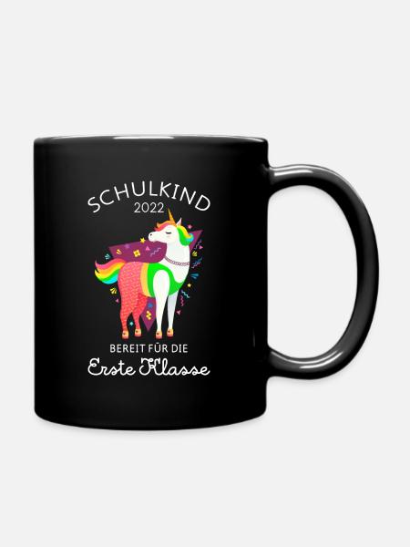 Schulkind 2022 - Einhorn Einschulung Geschenk - Tasse einfarbig - Schwarz