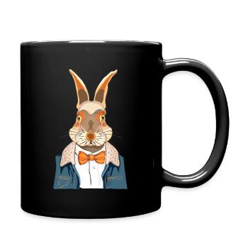 rabbit - Full Colour Mug - black - Right