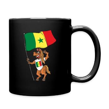 Senegal Fan Pferd - Tasse einfarbig - Schwarz - Rechts