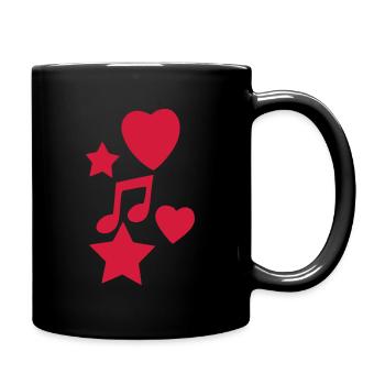 style note 9, hearts, touch, star - Full Colour Mug - black - Right