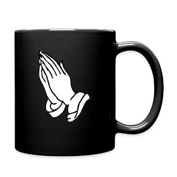 praying hands - Tasse einfarbig - Schwarz - Rechts