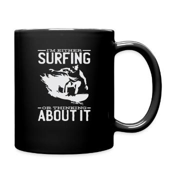 Surfen Surfer Surfergirl Geschenkidee - Tasse einfarbig - Schwarz - Rechts