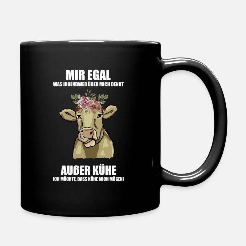 Kuh Landwirt Bauer Rinder Kalb Kühe Geschenk - Tasse einfarbig - Schwarz