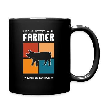 Farmer - Tasse einfarbig - Schwarz - Rechts