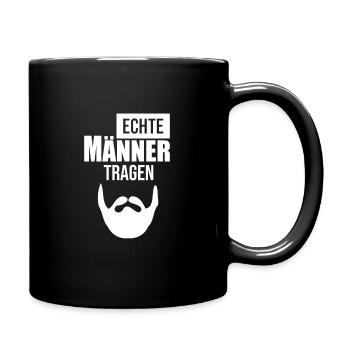 echte maenner tragen bart - Tasse einfarbig - Schwarz - Rechts