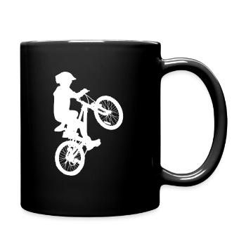 Biker Boy Schrift, Schriftzug , Geschenkidee - Tasse einfarbig - Schwarz - Rechts