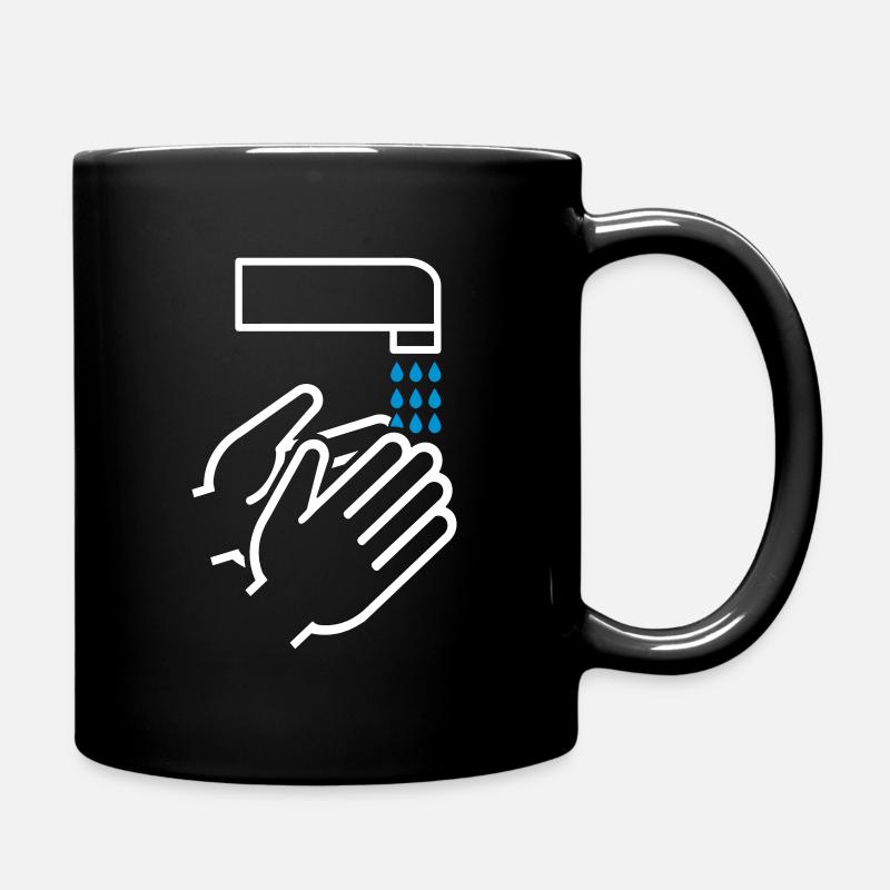 Hände waschen - Tasse einfarbig - Schwarz