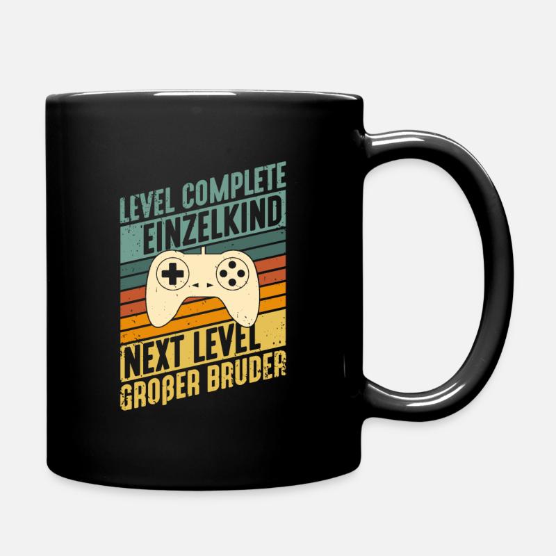 Level komplett Einzelkind Next Level Großer Bruder - Tasse einfarbig - Schwarz