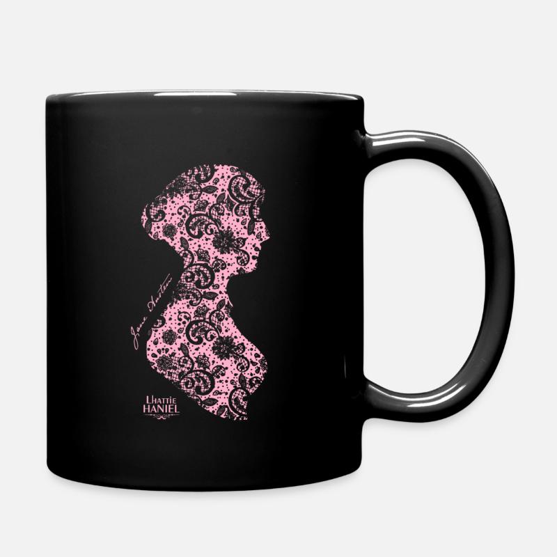Silhouette Jane Austen dentelle Rose - Mug uni - noir