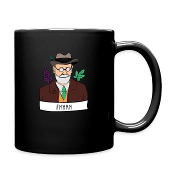 Sigmund Freud sagt hmmm - Tasse einfarbig - Schwarz - Rechts