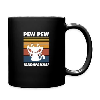 Chat avec pistolets - Mug uni - noir - Droite