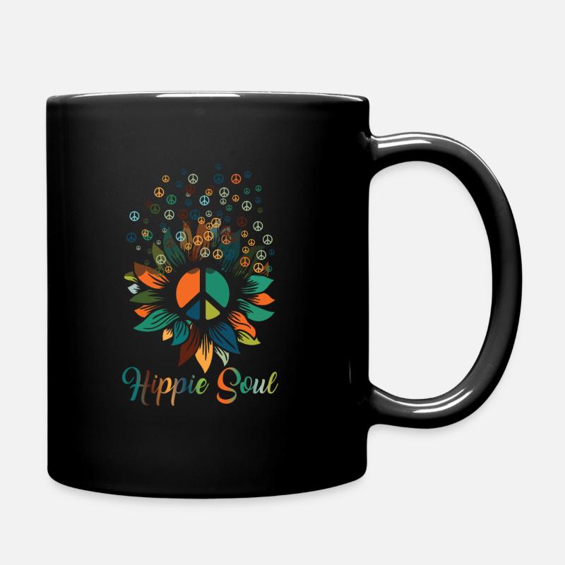 Flower Hippy - Tasse einfarbig - Schwarz