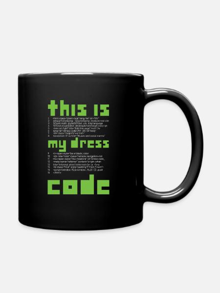 This is my Dress Coder Coder Programming - Full Colour Mug - black