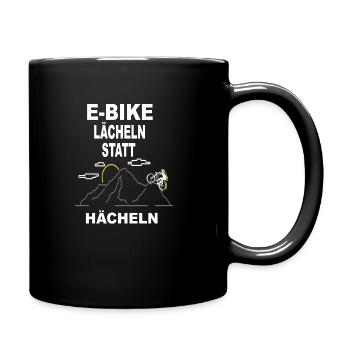 Lustiger Radfahrer Spruch Radsportler E-Bike - Tasse einfarbig - Schwarz - Rechts