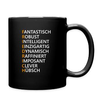 Friedrich Name Geschenk - Tasse einfarbig - Schwarz - Rechts