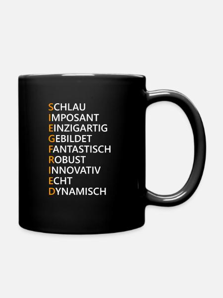 Siegfried Name Geschenk - Tasse einfarbig - Schwarz