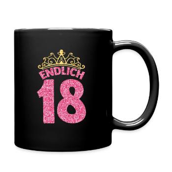 18. Geburtstag Prinzessin Princess Königin Geburts - Tasse einfarbig - Schwarz - Rechts