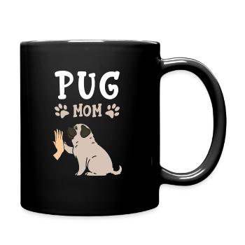 Mops Mama Hund Hund Besitzer Geschenk Hund Mama - Tasse einfarbig - Schwarz - Rechts