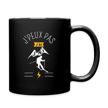 J peux pas j ai Ski - Mug uni - noir - Droite