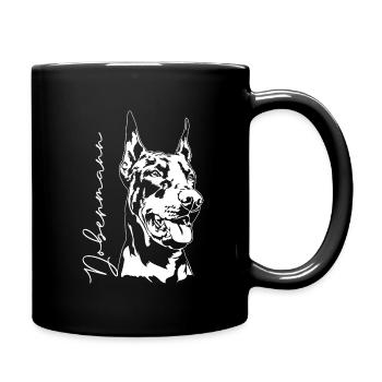 Dobermann Hundeportrait Hunde Hundesport Wilsigns - Tasse einfarbig - Schwarz - Rechts