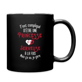 C'est compliqué d'être Une Princesse et Assistante - Mug uni - noir - Droite